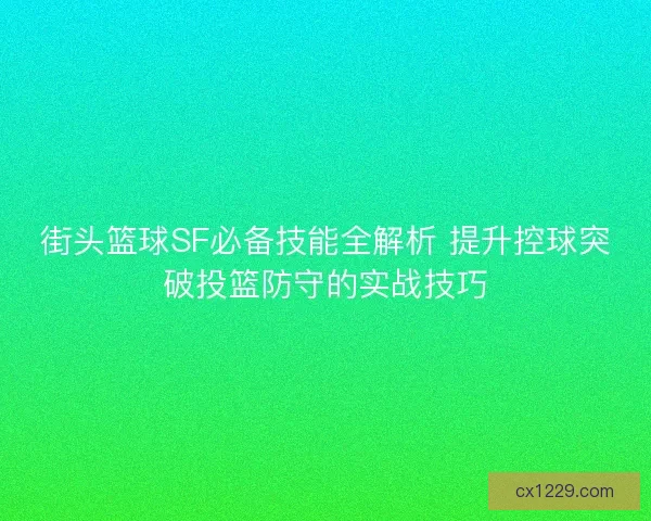 街头篮球SF必备技能全解析 提升控球突破投篮防守的实战技巧