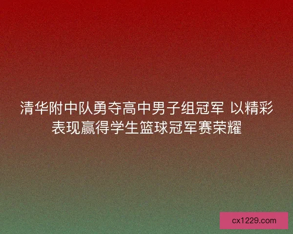 清华附中队勇夺高中男子组冠军 以精彩表现赢得学生篮球冠军赛荣耀 清华附中队勇夺高中男子组冠军 以精彩表现赢得学生篮球冠军赛荣耀